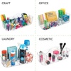 image:imagemDesign Plastic Divided Art and Craft Storage Organizer Caddy Tote Bin with Handle for Home Office and Living Room  Holds Pencils Crayons Sewing Supplies  Lumiere Collection 2 Pack ClearClear