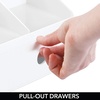 image:imagemDesign Plastic Home Office Storage Bin Desk Organizer for Desktops Tables Work Spaces  Holds Scissors Pens Markers Highlighters Tape Folders Note Pads Supplies  2 Drawers  White