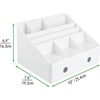 image:imagemDesign Plastic Home Office Storage Bin Desk Organizer for Desktops Tables Work Spaces  Holds Scissors Pens Markers Highlighters Tape Folders Note Pads Supplies  2 Drawers  White