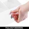 image:imagemDesign Plastic Home Office Storage Bin Desk Organizer for Desktops Tables Work Spaces  Holds Scissors Pens Markers Highlighters Tape Folders Note Pads Supplies  2 Drawers  White