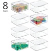 image:imagemDesign Plastic Playroom and Gaming Storage Organizer Box Containers with Hinged Lid for Shelves or Cubbies Holds Small Toys Building Blocks Puzzles Markers Controllers or Crayons 8 Pack Clear55 x 66 x 3 Pack of 8