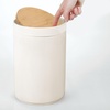 image:imagemDesign Plastic Round Trash Can Small Wastebasket  Garbage Bin Container with SwingClose Lid  Bathroom Garbage Basket  Holds Waste Recycling  13 Gallon  Basa Collection  Charcoal GrayNaturalNaturalCream
