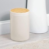 image:imagemDesign Plastic Round Trash Can Small Wastebasket  Garbage Bin Container with SwingClose Lid  Bathroom Garbage Basket  Holds Waste Recycling  13 Gallon  Basa Collection  Charcoal GrayNaturalNaturalCream