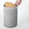 image:imagemDesign Plastic Round Trash Can Small Wastebasket  Garbage Bin Container with SwingClose Lid  Bathroom Garbage Basket  Holds Waste Recycling  13 Gallon  Basa Collection  Charcoal GrayNaturalNaturalGrey
