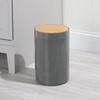 image:imagemDesign Plastic Round Trash Can Small Wastebasket  Garbage Bin Container with SwingClose Lid  Bathroom Garbage Basket  Holds Waste Recycling  13 Gallon  Basa Collection  Charcoal GrayNaturalNaturalCharcoal Grey