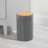 image:imagemDesign Plastic Round Trash Can Small Wastebasket  Garbage Bin Container with SwingClose Lid  Bathroom Garbage Basket  Holds Waste Recycling  13 Gallon  Basa Collection  Charcoal GrayNaturalNaturalCharcoal Grey