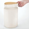 image:imagemDesign Plastic Round Trash Can Small Wastebasket  Garbage Bin Container with SwingClose Lid  Bathroom Garbage Basket  Holds Waste Recycling  13 Gallon  Basa Collection  Charcoal GrayNaturalNaturalCream
