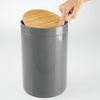 image:imagemDesign Plastic Round Trash Can Small Wastebasket  Garbage Bin Container with SwingClose Lid  Bathroom Garbage Basket  Holds Waste Recycling  13 Gallon  Basa Collection  Charcoal GrayNaturalNaturalCharcoal Grey