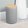 image:imagemDesign Plastic Round Trash Can Small Wastebasket  Garbage Bin Container with SwingClose Lid  Bathroom Garbage Basket  Holds Waste Recycling  13 Gallon  Basa Collection  Charcoal GrayNaturalNaturalGrey