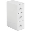 image:imagemDesign Plastic Stackable Desktop Organizer Tower Storage Station with 3 Drawers for Home Office  Holds Pens Sticky Notes Binder Clips Notepads Gel Pens or Erasers  Lumiere Collection  White