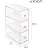 image:imagemDesign Plastic Stackable Desktop Organizer Tower Storage Station with 3 Drawers for Home Office  Holds Pens Sticky Notes Binder Clips Notepads Gel Pens or Erasers  Lumiere Collection  Clear