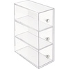 image:imagemDesign Plastic Stackable Desktop Organizer Tower Storage Station with 3 Drawers for Home Office  Holds Pens Sticky Notes Binder Clips Notepads Gel Pens or Erasers  Lumiere Collection  Clear