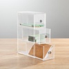 image:imagemDesign Plastic Stackable Desktop Organizer Tower Storage Station with 3 Drawers for Home Office  Holds Pens Sticky Notes Binder Clips Notepads Gel Pens or Erasers  Lumiere Collection  Clear