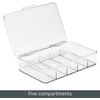 image:imagemDesign Plastic Stackable Eyeglass Case Storage Organizer with Hinged Lid for Unisex Sunglasses Reading Glasses Fashion Eye Wear Protective Glasses 5 Sections Ligne Collection  3 Pack  ClearClear