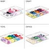 image:imagemDesign Plastic Stackable Eyeglass Case Storage Organizer with Hinged Lid for Unisex Sunglasses Reading Glasses Fashion Eye Wear Protective Glasses 5 Sections Ligne Collection  3 Pack  ClearClear