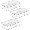 image:imagemDesign Plastic Stackable Eyeglass Case Storage Organizer with Hinged Lid for Unisex Sunglasses Reading Glasses Fashion Eye Wear Protective Glasses 5 Sections Ligne Collection  3 Pack  ClearClear