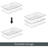 image:imagemDesign Plastic Stackable Eyeglass Case Storage Organizer with Hinged Lid for Unisex Sunglasses Reading Glasses Fashion Eye Wear Protective Glasses 5 Sections Ligne Collection  3 Pack  ClearClear