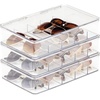 image:imagemDesign Plastic Stackable Eyeglass Case Storage Organizer with Hinged Lid for Unisex Sunglasses Reading Glasses Fashion Eye Wear Protective Glasses 5 Sections Ligne Collection  3 Pack  ClearClear