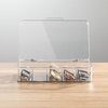 image:imagemDesign Plastic Stackable Eyeglass Case Storage Organizer with Hinged Lid for Unisex Sunglasses Reading Glasses Fashion Eye Wear Protective Glasses 5 Sections Ligne Collection  3 Pack  ClearClear