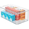 image:imagemDesign Plastic Stackable Home Office Storage Organizer Box with Hinge Lid  Holder Container Bin for Note Pads Gel Pens Staples Dry Erase Markers Tape Supplies  Lumiere Collection  Clear1275 x 725 x 5 Pack of 1