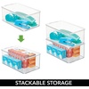 image:imagemDesign Plastic Stackable Home Office Storage Organizer Box with Hinge Lid  Holder Container Bin for Note Pads Gel Pens Staples Dry Erase Markers Tape Supplies  Lumiere Collection  Clear1275 x 725 x 5 Pack of 1