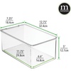 image:imagemDesign Plastic Stackable Home Office Storage Organizer Box with Hinge Lid  Holder Container Bin for Note Pads Gel Pens Staples Dry Erase Markers Tape Supplies  Lumiere Collection  Clear1275 x 725 x 5 Pack of 1