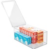 image:imagemDesign Plastic Stackable Home Office Storage Organizer Box with Hinge Lid  Holder Container Bin for Note Pads Gel Pens Staples Dry Erase Markers Tape Supplies  Lumiere Collection  Clear1275 x 725 x 5 Pack of 1
