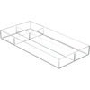 image:imagemDesign Plastic Stackable Office Divided Storage Drawer Organizer Tray for Cabinet Desk Shelf or Closet Organization  Holds Note Pads Pens Tape Staples Scissors Lumiere Collection  Clear