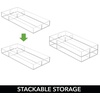 image:imagemDesign Plastic Stackable Office Divided Storage Drawer Organizer Tray for Cabinet Desk Shelf or Closet Organization  Holds Note Pads Pens Tape Staples Scissors Lumiere Collection  Clear