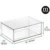 image:imagemDesign Plastic Stackable Office Storage Organizer Bin Containers with Front Pull Drawer and Labels for Cabinet Desk Shelves or Closet Organization  Lumiere Collection  4 Bins 32 Labels  Clear