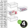 image:imagemDesign Plastic Stackable Office Storage Organizer Bin Containers with Front Pull Drawer and Labels for Cabinet Desk Shelves or Closet Organization  Lumiere Collection  4 Bins 32 Labels  Clear