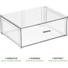 image:imagemDesign Plastic Stackable Office Storage Organizer Bin Containers with Front Pull Drawer and Labels for Cabinet Desk Shelves or Closet Organization  Lumiere Collection  4 Bins 32 Labels  Clear