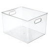 image:imagemDesign Plastic Storage Organizer Container Bin Closet Organization for Hallway Bedroom Linen Coat and Entryway  Holds Clothing Blankets and Accessories Ligne Collection 4 Pack Clear12 x 10 x 8 Pack of 1