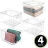 image:imagemDesign Plastic Storage Organizer Container Bin Closet Organization for Hallway Bedroom Linen Coat and Entryway  Holds Clothing Blankets and Accessories Ligne Collection 4 Pack Clear12 x 10 x 8 Pack of 4