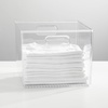 image:imagemDesign Plastic Storage Organizer Container Bin Closet Organization for Hallway Bedroom Linen Coat and Entryway  Holds Clothing Blankets and Accessories Ligne Collection 4 Pack Clear12 x 10 x 8 Pack of 4