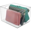 image:imagemDesign Plastic Storage Organizer Container Bin Closet Organization for Hallway Bedroom Linen Coat and Entryway  Holds Clothing Blankets and Accessories Ligne Collection 4 Pack Clear12 x 10 x 8 Pack of 4