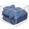 image:imagemDesign Plastic Storage Organizer Container Bin Closet Organization for Hallway Bedroom Linen Coat and Entryway  Holds Clothing Blankets and Accessories Ligne Collection 4 Pack Clear10 x 10 x 8 Pack of 2