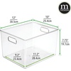 image:imagemDesign Plastic Storage Organizer Container Bin Closet Organization for Hallway Bedroom Linen Coat and Entryway  Holds Clothing Blankets and Accessories Ligne Collection 4 Pack Clear12 x 10 x 8 Pack of 4