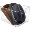 image:imagemDesign Plastic Storage Organizer Container Bin Closet Organization for Hallway Bedroom Linen Coat and Entryway  Holds Clothing Blankets and Accessories Ligne Collection 4 Pack Clear12 x 10 x 8 Pack of 4