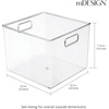 image:imagemDesign Plastic Storage Organizer Container Bin Closet Organization for Hallway Bedroom Linen Coat and Entryway  Holds Clothing Blankets and Accessories Ligne Collection 4 Pack Clear10 x 10 x 8 Pack of 2