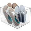 image:imagemDesign Plastic Storage Organizer Container Bin Closet Organization for Hallway Bedroom Linen Coat and Entryway  Holds Clothing Blankets and Accessories Ligne Collection 4 Pack Clear12 x 10 x 8 Pack of 1