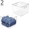 image:imagemDesign Plastic Storage Organizer Container Bin Closet Organization for Hallway Bedroom Linen Coat and Entryway  Holds Clothing Blankets and Accessories Ligne Collection 4 Pack Clear10 x 10 x 8 Pack of 2