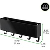 image:imagemDesign Plastic Wall Mount Mail and Key Holder with 5 Hooks Hanger Rack Shelf for Home Entryway Mudroom Kitchen Hold Letters Cards Magazines Coats Umbrellas Ligne Collection  BlackBlack