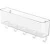 image:imagemDesign Plastic Wall Mount Mail and Key Holder with 5 Hooks Hanger Rack Shelf for Home Entryway Mudroom Kitchen Hold Letters Cards Magazines Coats Umbrellas Ligne Collection  BlackClear