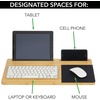image:imagemDesign Portable Bamboo Wood Lapdesk Table Tray for Laptop with Slots for Phone and Tablet  Left and RightHanded Design for Work Writing Artists Dorm Homework and Crafting  NaturalTan