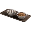 image:imagemDesign Premium Quality Square Pet Food and Water Bowl Feeding Mat for Dogs and Cats Waterproof NonSlip Durable Silicone Placemat  Food Safe  Small Linelle Collection  Espresso BrownEspresso Brown