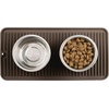 image:imagemDesign Premium Quality Square Pet Food and Water Bowl Feeding Mat for Dogs and Cats Waterproof NonSlip Durable Silicone Placemat  Food Safe  Small Linelle Collection  Espresso BrownEspresso Brown