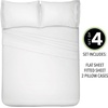 image:imagemDesign Queen Size Superfine Brushed Microfiber 4Piece Sheet Set  Extra Soft Bed Sheets and Pillowcases  Easy Fit Deep Pockets  Wrinkle Resistant Comfortable amp Breathable  Optic White