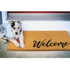 image:imagemDesign Rectangular Coir and Rubber Entryway Welcome Doormat with Natural Fibers for Indoor or Outdoor Use  Decorative Script Hello Design  NaturalBlackNatural Cursive Welcome