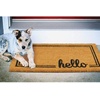 image:imagemDesign Rectangular Coir and Rubber Entryway Welcome Doormat with Natural Fibers for Indoor or Outdoor Use  Decorative Script Hello Design  NaturalBlackNatural Border Hello